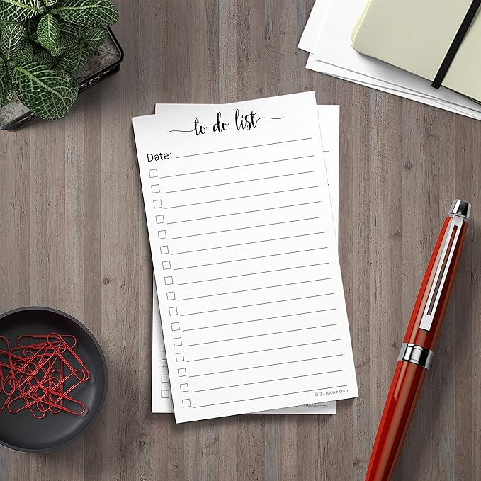 321Done To-Do List Cards, 3x5 Index Cards with Checkboxes, Double-Sided Checklist Note Card, Pack of 50, Daily Task List, Narrow-Ruled, Made in USA