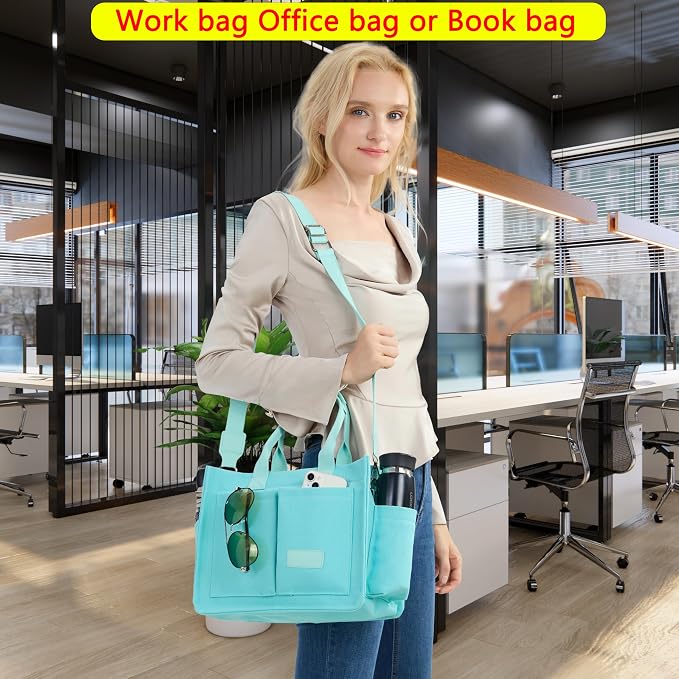 ZHMO Canvas Tote Bag for Women,Women's Bags Crossbody Bags Work Laptop Tote Bag Large Handbags Purse for Travel Nurse Teacher