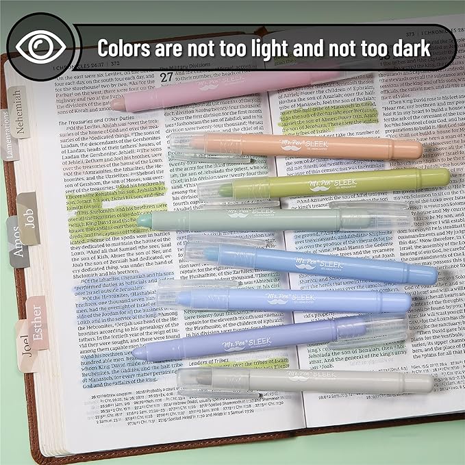 Mr. Pen- No Bleed Gel Highlighters, Assorted Colors, 8 Pack, Bible Highlighters and Pens No Bleed, Bible Markers for Study, Journaling, School Supplies and Accessories