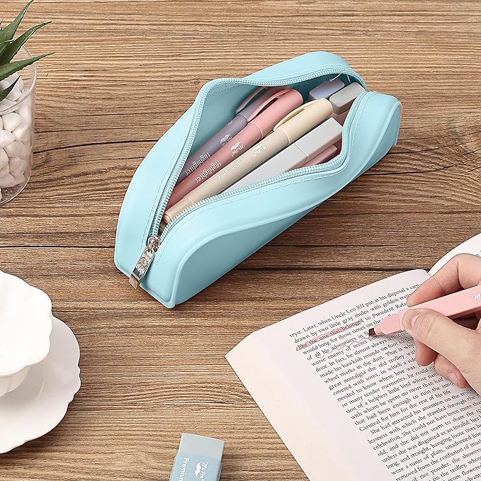 Mr. Pen- Silicone Pencil Case, Aesthetic Pencil Bag for Women, Makeup Pouch, Multifunctional Pouch for Stationery, Cosmetics and Electrical Goods Storage