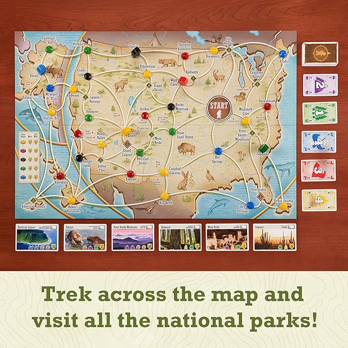 Underdog Games Trekking The National Parks - Award-Winning Family Board Game for Kids Ages 10+ - Easy to Learn, Fun Activities for 1-5 Players, Great for Family Bonding & for National Parks Lovers