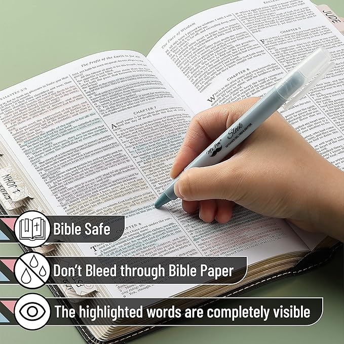 Mr. Pen- No Bleed Gel Highlighters, Morandi Colors, 8 Pack, Bible Highlighters and Pens No Bleed, Bible Markers for Study, Journaling, School Supplies and Accessories