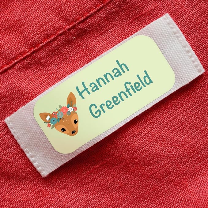 Personalized Waterproof Name Labels for Kids | Optional Packs 50, 150, 230 Labels | Custom Name Stickers for Kids' Clothing Tag, Water Bottle, Lunch Box, Customize Kid Name Label for Daycare Spring