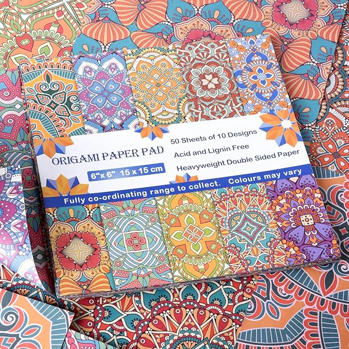 Origami Paper Kit Double Sided 100 Sheets 20 Colors 6 Inch Japanese Chiyo Square Easy Fold Arts Crafts DIY Handwork Origami Papers Bohemia Morris