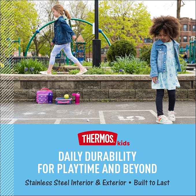 THERMOS FUNTAINER Insulated Food Jar, 10 Ounce, Kid Friendly Food Jar with Foldable Spoon, Ocean Pals