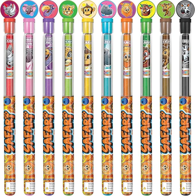 Safari Colored Smencils - Patented Gourmet Scented Colored Fun Pencils - Made from Recycled Newspapers, 10 Count - Gifts for Kids, School Supplies, Classroom Rewards, Student Prizes