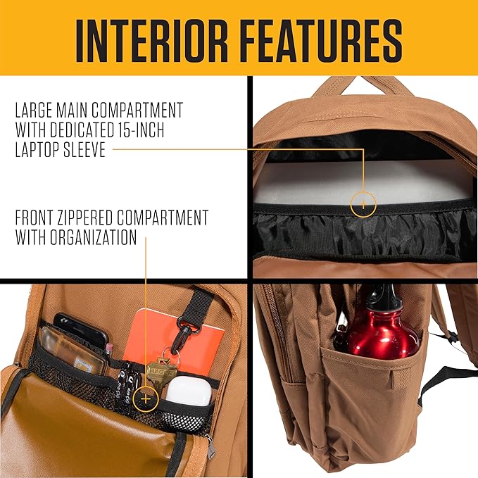 Carhartt 25L Classic Laptop Backpack, Durable Water-Resistant Pack W/ 17" Laptop Sleeve and Multiple Organizational Compartments, Mossy Oak Bottomlands