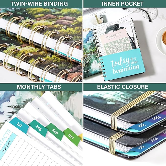 Planner 2026-2027 - 2026-2027 Planner Weekly and Monthly, July 2026 - June 2027, Hardcover Academic Planner with Tabs, Elastic Closure, Inner Pocket, Perfect for School Office Supplies, 6.3" x8.4"