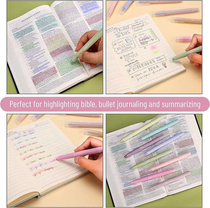 Mr. Pen- No Bleed Gel Highlighters, Morandi Colors, 12 Pack, Bible Highlighters and Pens No Bleed, Bible Markers for Study, Journaling, School Supplies and Accessories