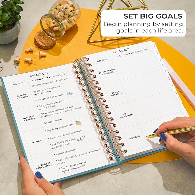 Clever Fox Dated Planner with Tabs 2026 – Weekly & Monthly Spiral Planner with Habit Tracker for Goal Setting & Time Management (Aquamarine)