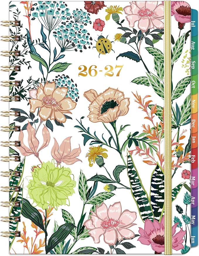 Planner 2026-2027 - Weekly & Monthly Planner, Jul 2026-Jun 2027, Academic Planner 26-27, 6.4"×8.5", Tabs, Thick Paper, Twin-Wire Binding, Back Pocket, Inspirational Quotes for Office Home School