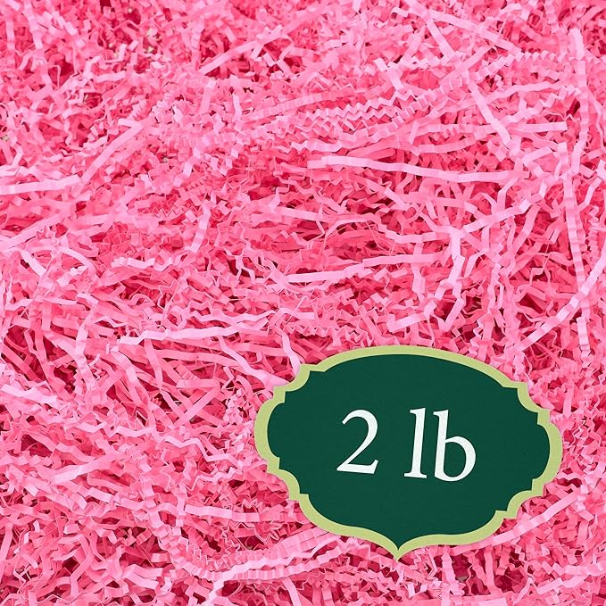 Arcadia Garden Products 2 lbs - Pink Crinkle Shredded Color Paper Filler Box Stuffing for Gift Wrapping & Crafts, Basket Filling, Confetti, Packaging & Shipping - RPC02PK