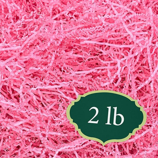 Arcadia Garden Products 2 lbs - Pink Crinkle Shredded Color Paper Filler Box Stuffing for Gift Wrapping & Crafts, Basket Filling, Confetti, Packaging & Shipping - RPC02PK