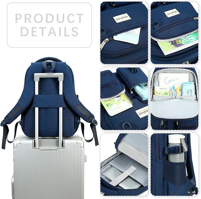 abshoo Large Heavy Duty Backpack For School College Bookbag Casual Multi Pocket Travel Backpacks