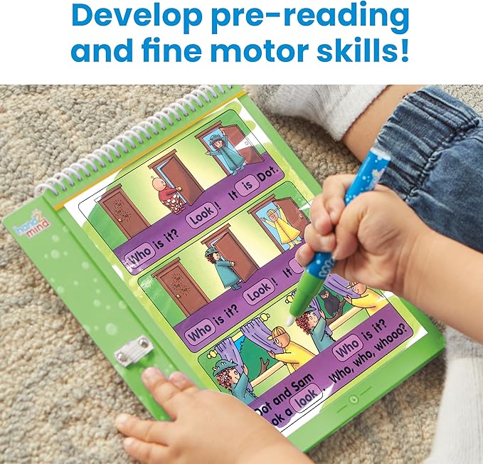 hand2mind Bob Books Water Workbook- Sight Words Kindergarten 2, Water Reveal Coloring Book for Toddlers, Mess Free Painting, Learn to Read, Quiet Time Activities for Kids 3-5, Kids Travel Must Haves