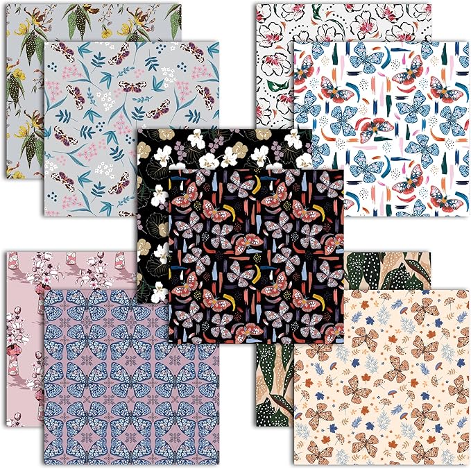 Origami Paper 6x6 Double Sided 50 Sheets 10 Colors origami kit Japanese Chiyo Square Craft Kits Easy Fold Arts Crafts DIY Handwork Butterfly