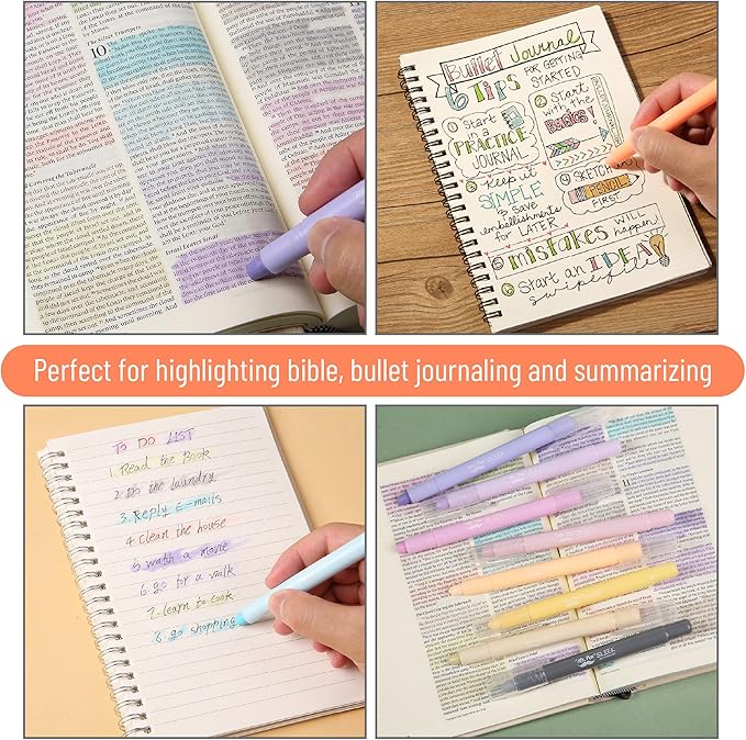 Mr. Pen- No Bleed Gel Highlighters, Ethereal Pastel, 14 Pack, Bible Highlighters and Pens No Bleed, Bible Markers for Study, Journaling, School Supplies and Accessories