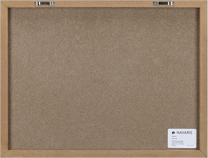 Navaris Magnetic Dry Erase Board - 13 x 17 inches Decorative White Board for Wall with Design, Includes 5 Magnets and Marker - Wooden Planks
