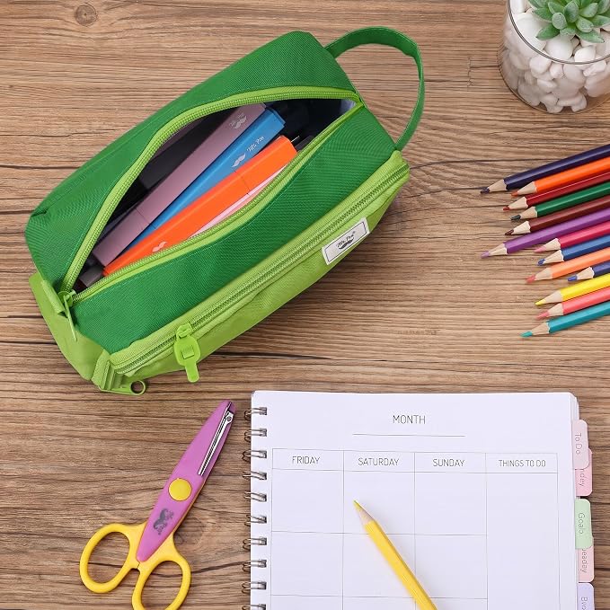 Mr. Pen- High Capacity Pencil Case, Large Pencil Pouch with 3 Compartments and 2 Pockets, Large Pencil Bag with Smooth Zipper, Cute Pencil Case Pouch Organizer, School Supplies for Teens