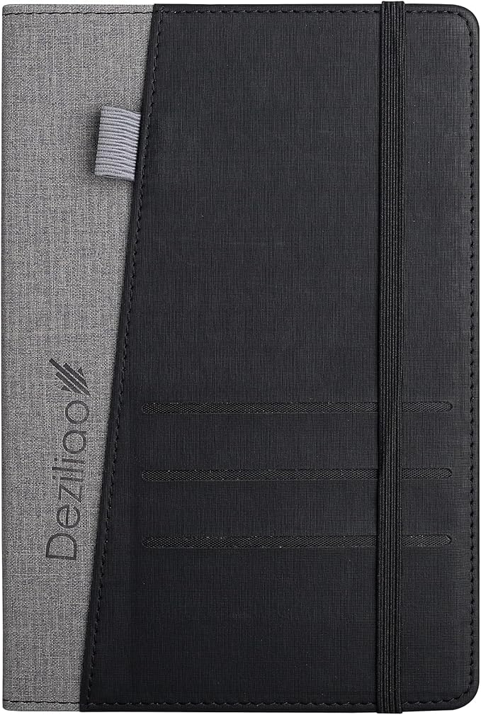 Lined Journal Notebooks with Pen Loop, Hardcover Notebook Journal for Work, 100Gsm Premium Thick Paper with Inner Pocket, Medium 5.7''''x8.4'''', ?Black, Ruled, 1 Pack