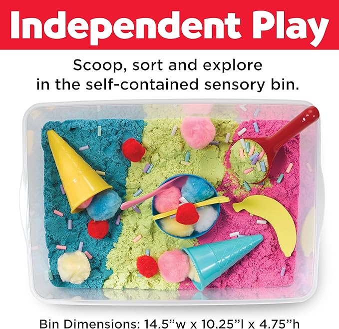 Creativity for Kids Sensory Bin: Ice Cream Shop Playset - Toddler Learning Toys, Pretend Play Ice Cream Set, Kids Gifts for Girls and Boys (Ages 3+)