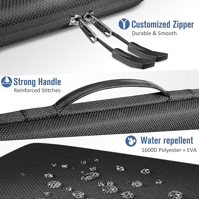 FINPAC Hard Laptop and Tablet Sleeve Case for MacBook Neo A18 Pro, 13.6-inch MacBook Air 2026 M5/M4/M3,14-inch MacBook Pro M5/M4/M3 2026-2021, Laptop 13", iPad, Shockproof Briefcase, Black