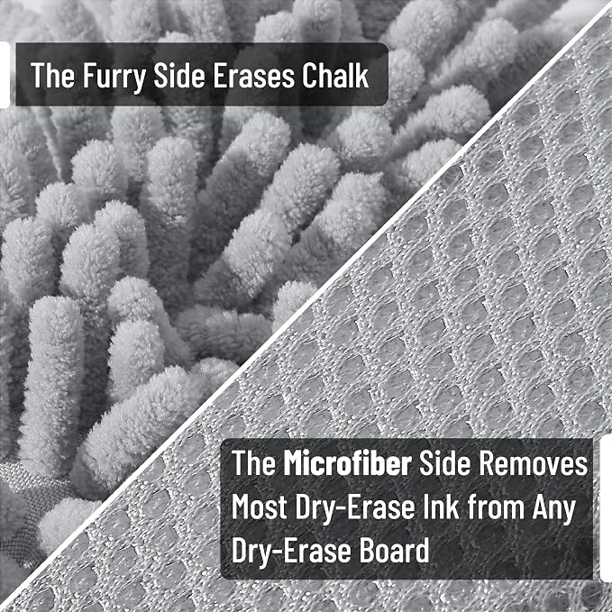 Mr. Pen- Magnetic Microfiber Shag Whiteboard Erasers, 4" x 6", 4 Pack