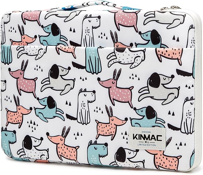 Kinmac 360° Protective Laptop Sleeve Case Bag Cover with Handle for MacBook Pro 16 inch,16 inch HP,Lenovo,Dell,ASUS,Acer Ultrabook and Business Laptop (Cartoon Dogs)