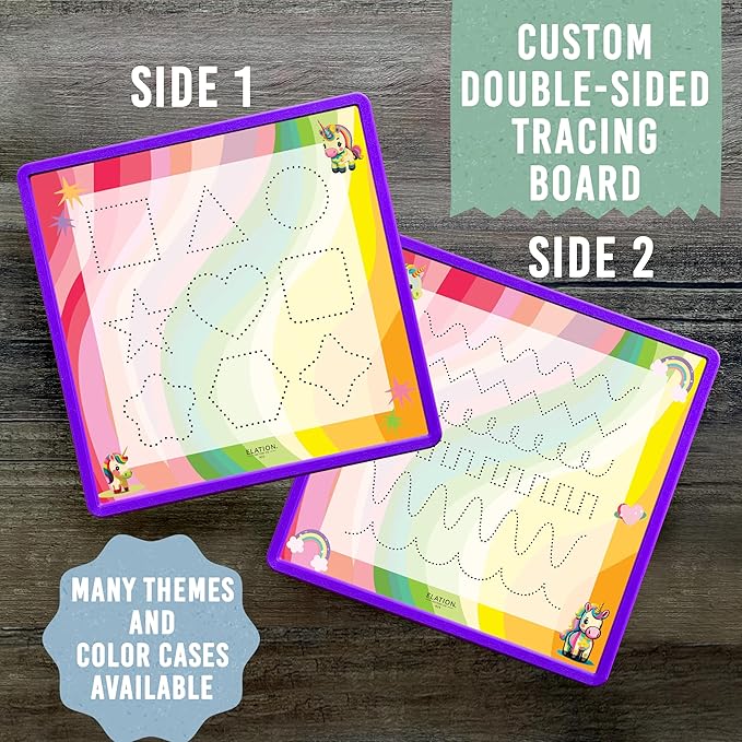 Kid's Name Tracing Board | Dry Erase Letter Tracing | Reusable Writing Practice Board | Personalized | Baby Unicorn Theme