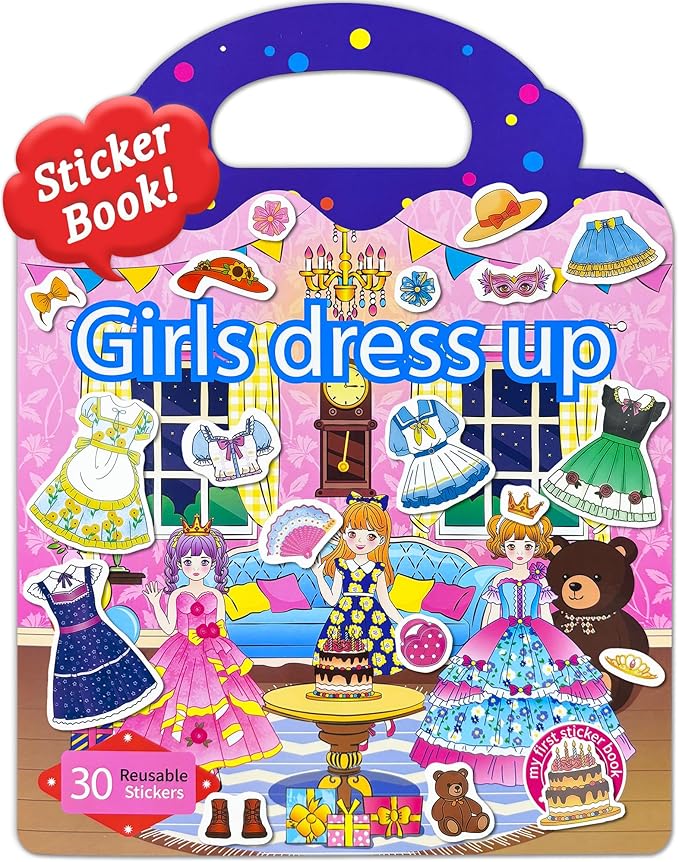 Benresive Reusable Sticker Book for Toddlers, Travel Stickers for Kids, Toddler Crafts Activities Toys, Birthday Gifts for Boys & Girls - Dress Up