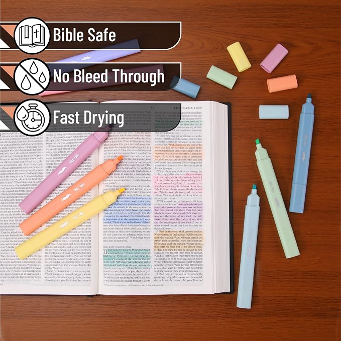 Mr. Pen- Aesthetic Highlighters No Bleed Through, Assorted Color, 8pcs | Dreamfield, Dual Tip for Journaling Supplies and School Accessories, Cute Highlighter, Bible Highlighters, No Bleed