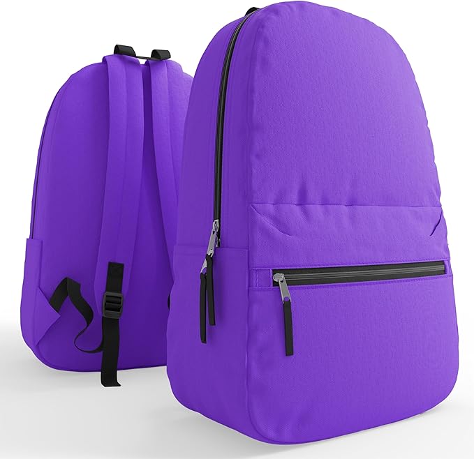 10 Pack Bulk Backpacks, Wholesale 17-Inch Lightweight Bookbags for Kids, Adults, School, Classroom, Travel, Gym Supplies with 1 Large, 1 Small Pocket, Perfect for Events, Corporate Bundles, Mix
