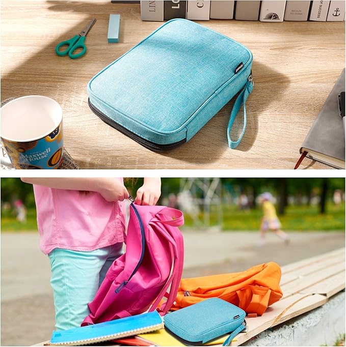 Zannaki Big Capacity Storage Pouch Marker Pen Pencil Case Simple Stationery Bag Box Art Tool & Sketch Storage Boxes for Bullet Journal Middle High School Office College Student Girl Women Adult Teen