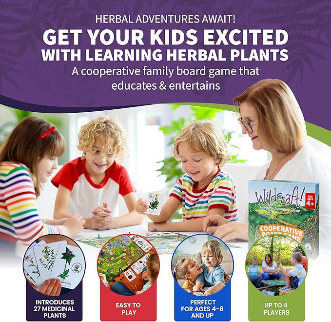 Wildcraft! Board Game – Cooperative Educational Board Game for Kids 4–6 & Families – Nature & Herb Learning Game – Family Board Games for Kids – Herbal Adventure Cooperative Game