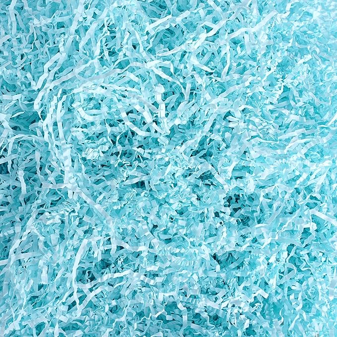 Uptotop 4 oz Blue Crinkle Cut Paper Shred Filler for Gift Wrapping, Gift Basket Filling, Perfect for Birthday, Christmas, Thanksgiving, Halloween, Easter, Valentine's Day, Mother's Day, Father's Day, Wedding & Holiday Decor