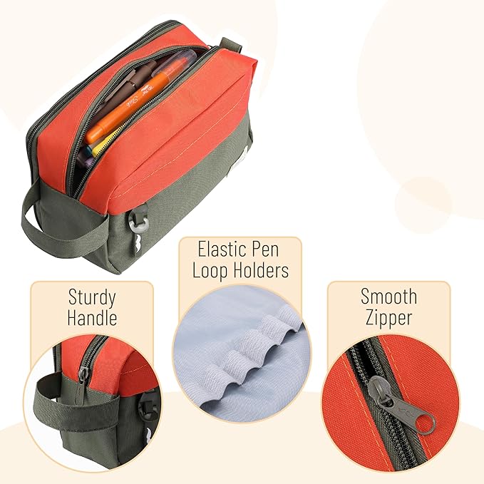 Mr. Pen Large Capacity Pencil Pouches and Bags - Mint Green School
