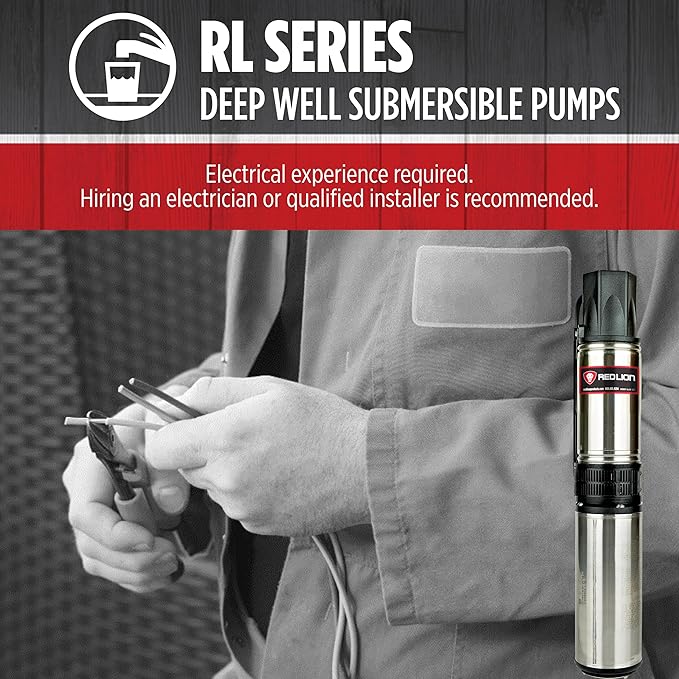 Red Lion RL12G10-3W2V Submersible Well Pump, 1 HP, 3-Wire, 230V, 12 GPM