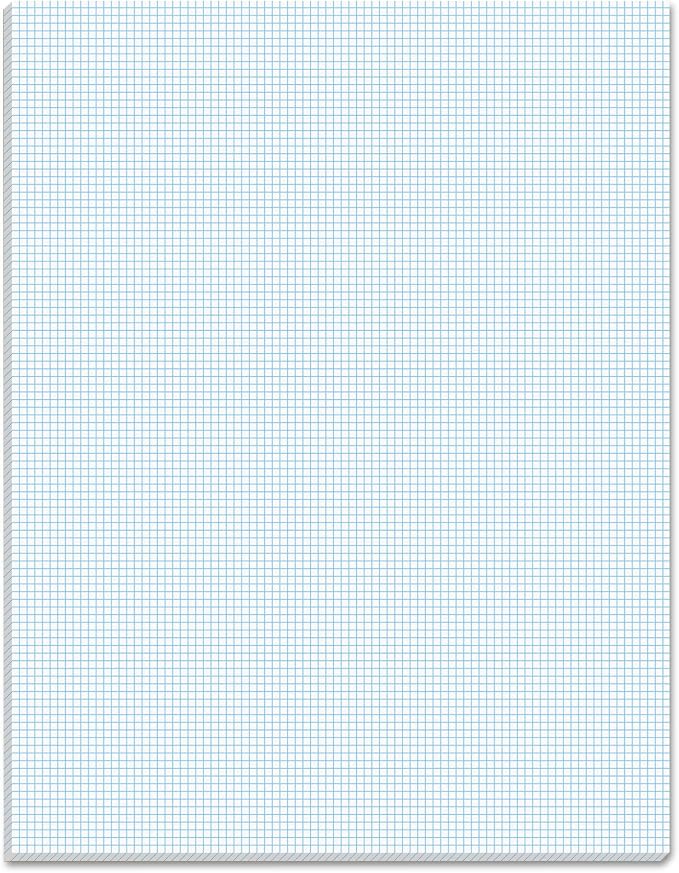 TOPS 33101 Quadrille Pads, 10 Squares/Inch, 8 1/2 x 11, White, 50 Sheets