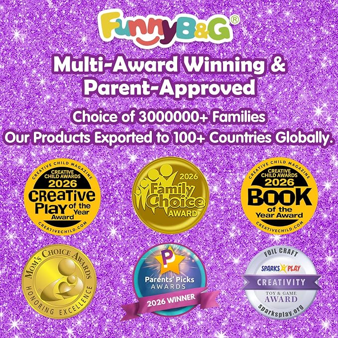FUNNYB&G Mess-Free Foil Art Craft for Girls Ages 4-10, Kids Birthday Gift