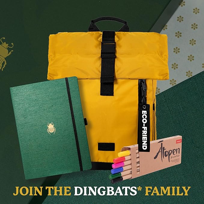Dingbats* Pro Dotted Large B5 Notebook - Textile Cover, Thread-Bound Writing Journal - for Work, Travel - Pocket, Elastic Closure, Bookmark