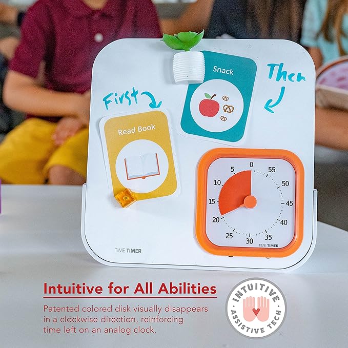 TIME TIMER MOD with Dry Erase Board — 60-Minute Visual Countdown Timer with Magnetic Whiteboard — for Notes, Chores, Classroom and Office Reminders, Visual Schedules, for Kids and Adults (Orange)