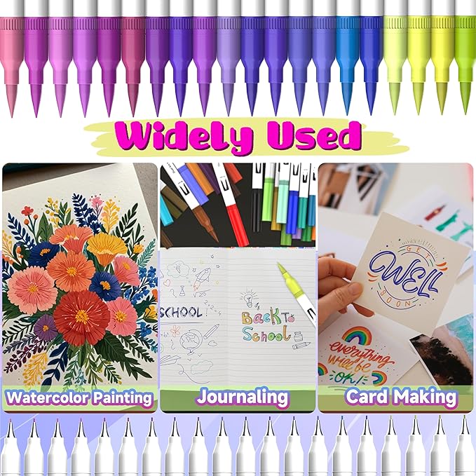 Halobios 120 Color Dual Tips Brush Pens, Fine and Brush Tip Markers with Swatch Card for Adult Coloring, Art Markers Set for Journaling Calligraphy Drawing Sketching Doodling Illustrating
