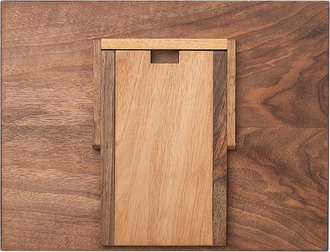 TILISMA Wooden Cook Book Stand – Handmade Walnut Book Holder for Reading Hands Free – Cookbook Stand for Kitchen Counter – Recipe Holder – Reading Accessories for Kitchen – Cookbook in Ipad and Tablet