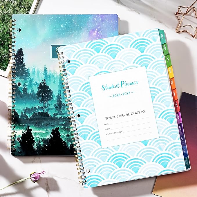 Student Planner 2026-2027, 11’’ x 9’’ Academic Year Planner (August 2026 - June 2027), School Planner 2026-2027, Weekly & Monthly Pages, Stickers, Twin-Wire Binding