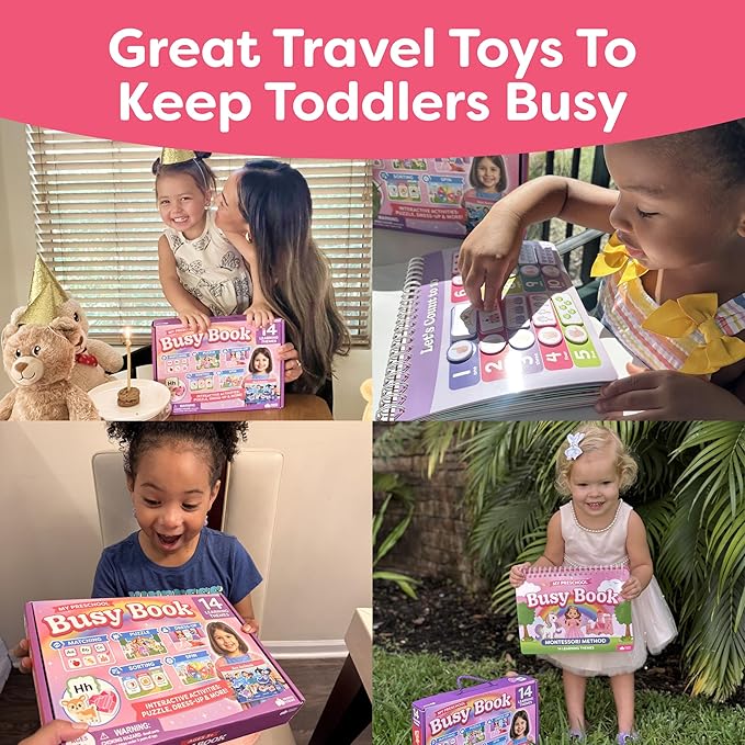 3 Year Old Girl Gifts - Montessori Busy Book For Toddlers 3-5, 4 Year Old Girl Birthday Gifts, Princess Dress Up Unicorn Toys for Girls - Preschool Learning Activities, Toddler Travel Toys for Girls