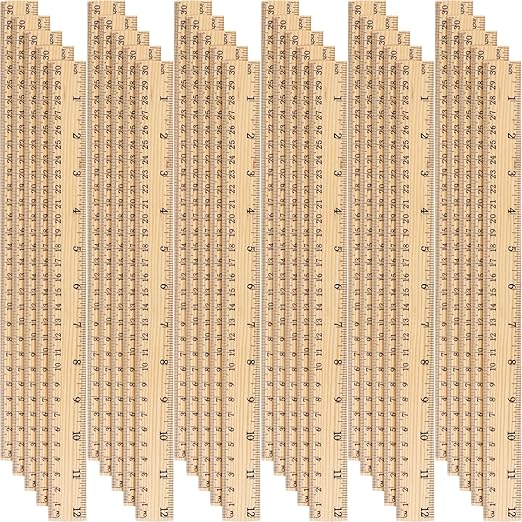 Zonon 30 Pcs Wooden Rulers Bulk 12 Inch Ruler for Classroom, Easy-to-Read with Inches and Metric, First Day of School Gift for Kids, School, Home, Office, Students, Teachers