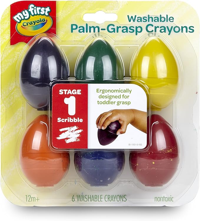 Crayola; My First Crayola; Palm-Grip Crayons; Art Tools; 6 Count; Designed for Toddlers