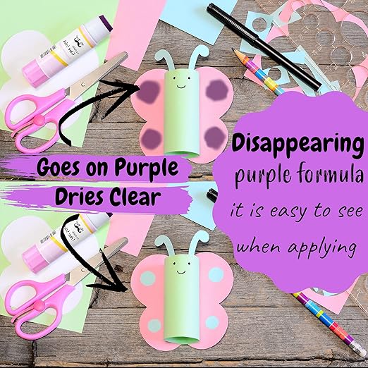 Mr. Pen- Disappearing Purple Glue Sticks, 8 Pack, Washable, Glue Sticks, Scrapbooking Glue