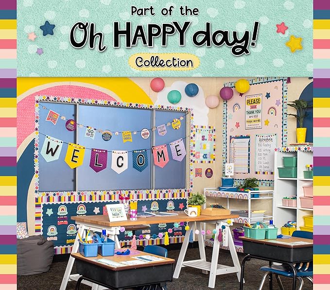Teacher Created Resources Oh Happy Day Rainbow 14 Pocket Chart (13" x 39")