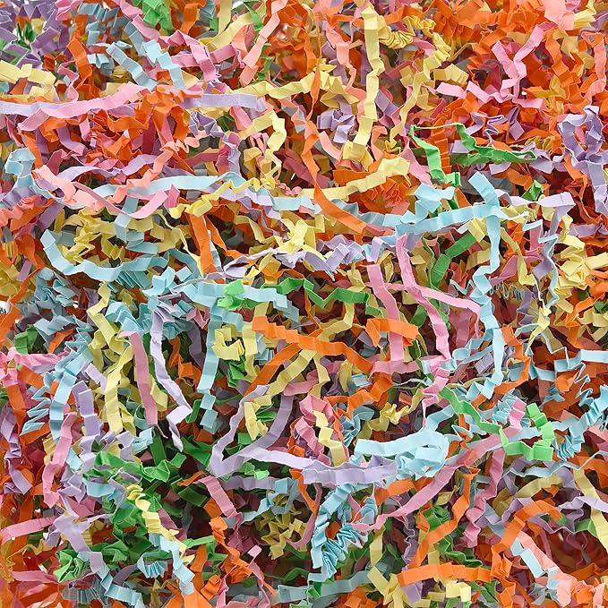 Crinkle Cut Paper Shred Filler,2 LB Blend Color Shredded Paper for Gift Boxes Bags Basket Filler Decoration,Grass Cushion Stuffing for Christmas,Thanksgiving, Wrapping